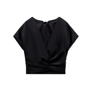 Zara cropped satin top
